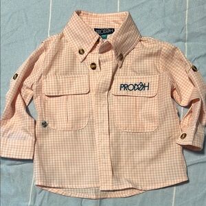 Prodoh Pink Gingham Button Down fishing Shirt (Founders)
